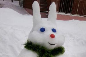 Идеи забавных снеговиков, или дачный отдых в хорошей компании Круглый снеговик